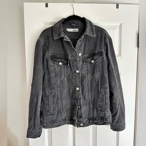 Topshop Moto black Denim Jacket 100% Cotton size 2